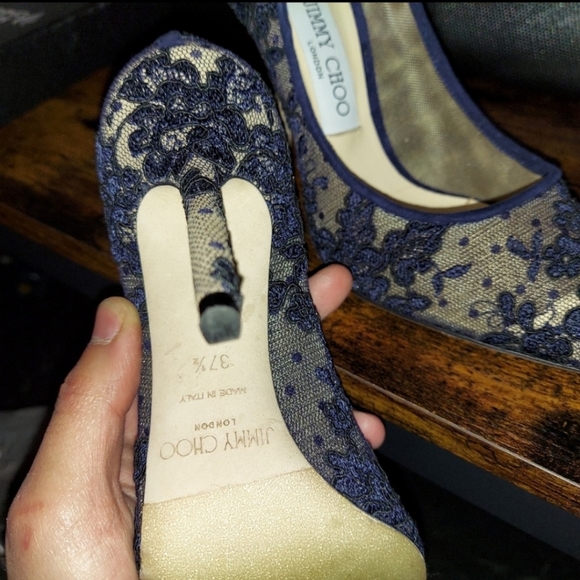 Jimmy Choo blue lace pumps - Picture 2 of 7